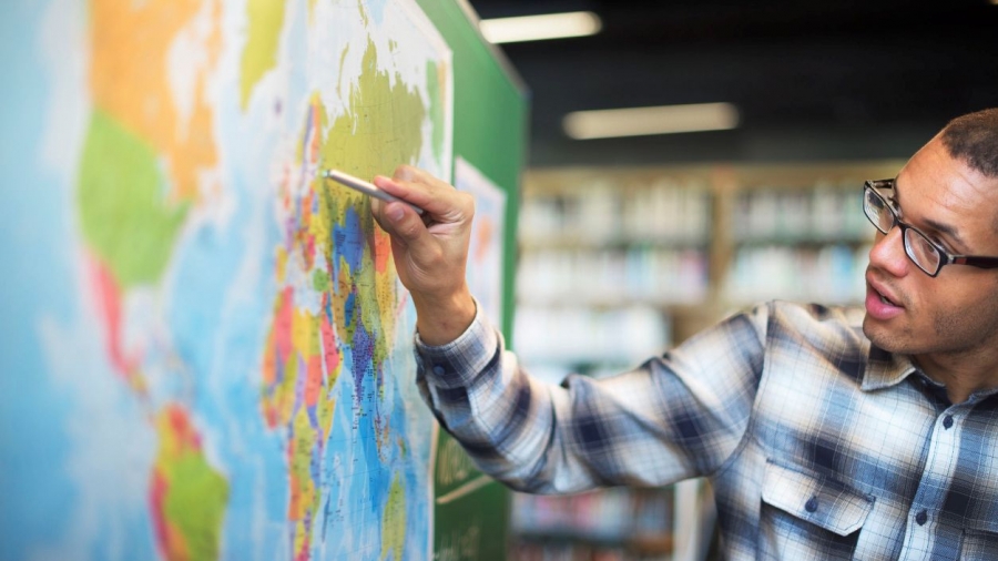 54631347 - teacher teach teaching geography global lesson concept